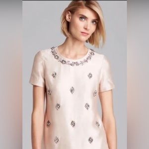Pale Pink Tory Burch bead embellished top Sz 6